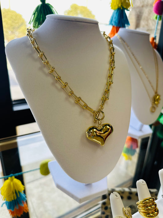 All Gold Heart Necklace