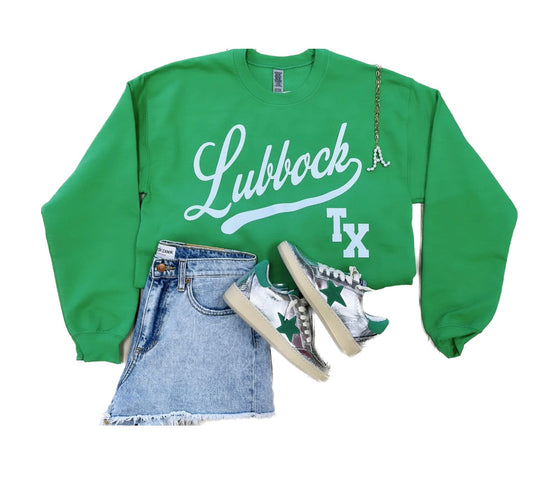 Lubbock Tx Kelly Green Sweatshirt