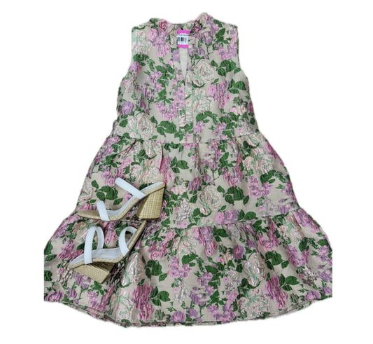 Sleeveless Floral Textured Dress